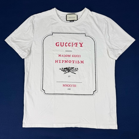 Gucci Tops - Gucci Graphic Hypnotism Red Black Print T-Shirt Size XL fit small Italy